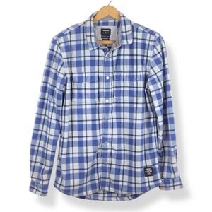 QUICKSILVER Plaid Flannel Snap Front Shacket Shirt Men's size Small